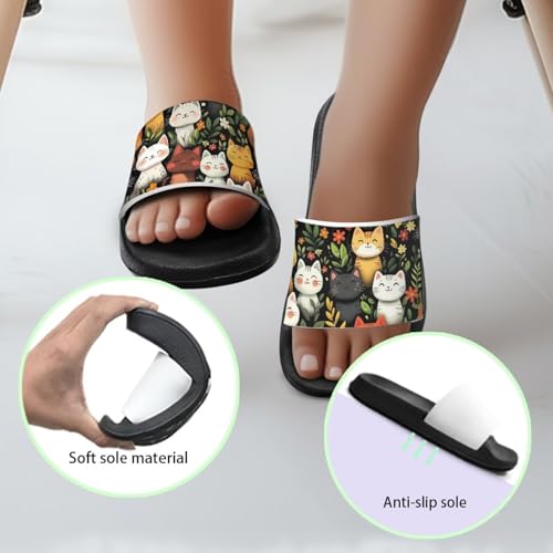 Image of Unisex Slides for Girls Boys Comfortable Slippers Slides Non-slip Shower Shoes House Fashion Thick for Indoor & Outdoor Gifts