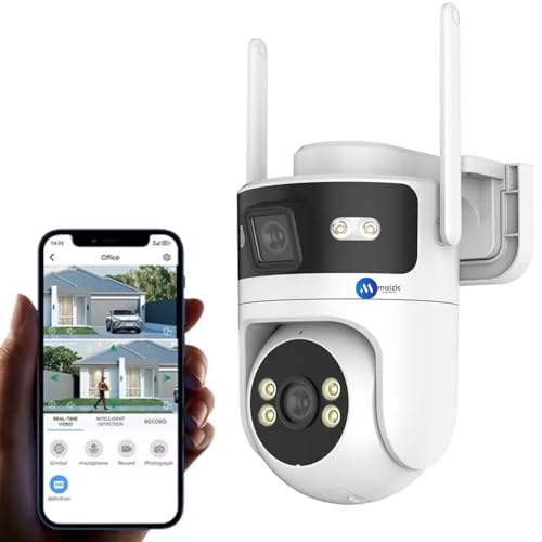 Maizic Smarthome Syno 4G SIM Based Dual Lens 4MP + 4MP CCTV Camera | 360° Pan Tilt, AI Motion Detection, Color Night Vision, Two-Way Audio, Mobile...