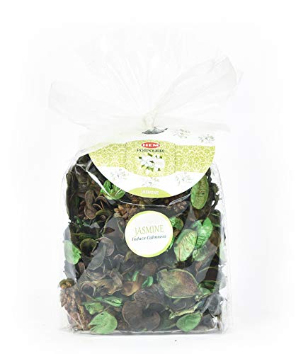 Image of HEM Jasmine Potpourri | Calming Floral Fragrance for Home Decor, Room Freshener & Mood Uplift | Perfect for Relaxation & Elegance | Natural Dried Leaves for Long-Lasting Aroma | 100g