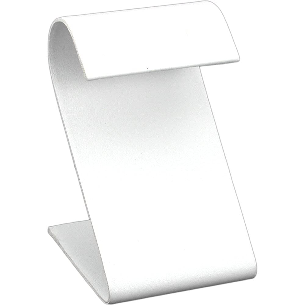 2 White Leather 5 Ring Finger Jewelry Holder Showcase Displays
