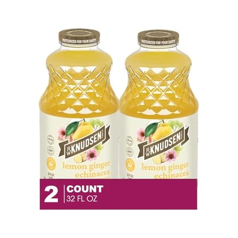 R.W. Knudsen 2-Pack Lemon Ginger Echinacea Fruit Juice 32 fl oz Glass Bottle Cover