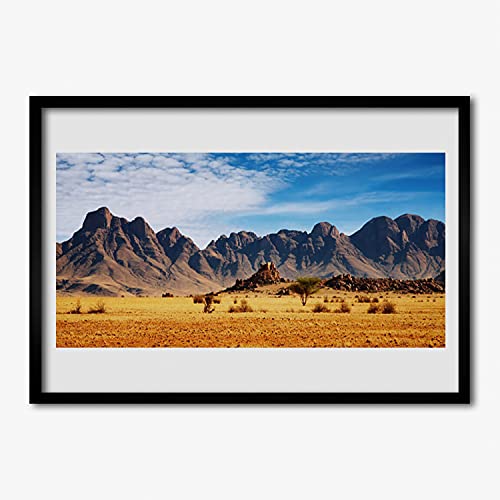 Paysage de montagne désert en affiche encadrée 70x50 pour salon et chambre