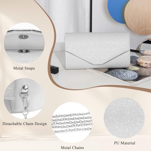Image of UBAYMAX Clutch Purses for Women Formal Dressy Evening Handbags Crossbody | Sparkly PU Leather Envelope Clutch Bag Fancy Small Shoulder Bag for Wedding Party Cocktail Prom Engagement Formal Occasions