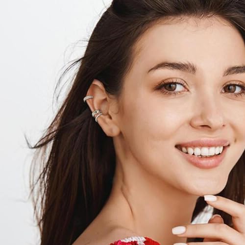 Image of Ear Cuffs Non Piercing 14K Gold Plated Ear Cuff Earrings for Women Trendy Clip on Cartilage Earring Stacks Non Pierced Adjustable Fake Earrings Set Jewelry Christmas Gift 2026 Stocking Stuffers