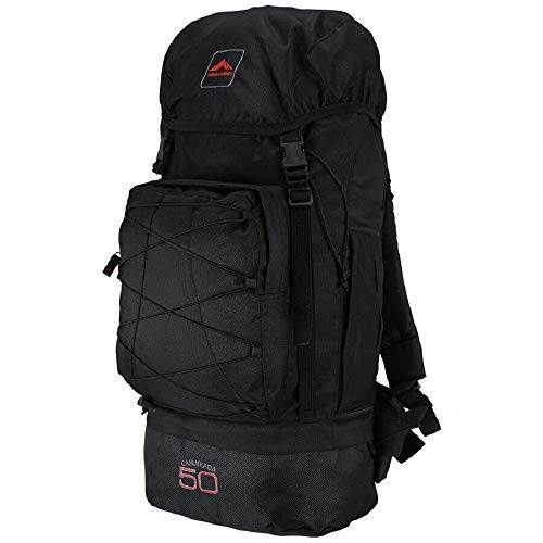 0050 - MOCHILA CAMINHADA 50 - PRETO COM FITA CINZA