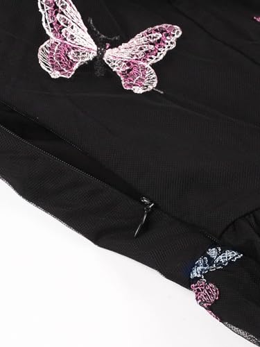 Image of Women's Tie Strap Tulle Prom Dresses Sweetheart Flower Embroidery Dress Short Formal Party Mini Homecoming Dresses