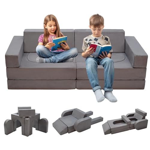 Best Fabric for Couch With Kids: Durable, Soft, and Easy-to-Clean Choices 8 Kinevoli 10pcs Modular Kids Play Couch, Toddler Sectional Sofa for Playroom Bedroom, Convertible Foam and Floor Cushion for Boys & Girls, Gray