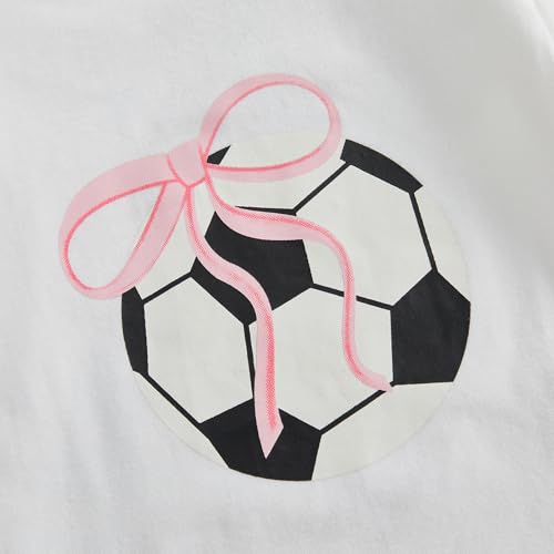 Newborn Baby Girl Soccer Outfit Soccer Bow Short Sleeve Bubble Romper Bell Bottom Pants Headband Set Summer Clothes4