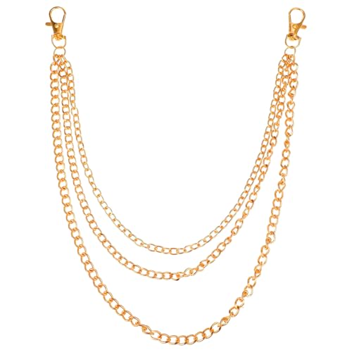 Punk Trousers Chain, Jean Pocket Chain, Waist Chains Hip Hop Belt Chains, Rock Jean Pant Chainss, Goth Accessories for Women Men(Gold)