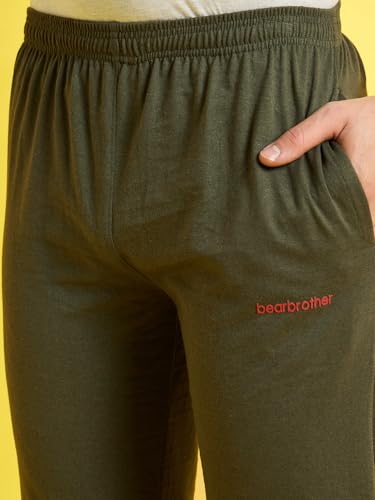 Image of bearbrother Men's Regular Fit Solid Trackpants