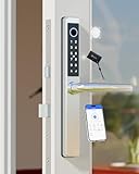 Smart Lock Fingerprint Door Lock Smart Deadbolt, Smart Lock for Front Door Children Proof Suitable for Metal Doors, Suitable of 40-90mm (Not Suitable Point Mortise Lock)(OSP Frosted Silver)