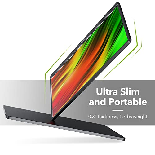 Lepow Portable Monitor 15.6 Inch Full Hd 1080P Usb Type-C Computer Display Ips Eye Care Screen With Hdmi Type C Speakers For Laptop Pc Ps4 Xbox Phone Included Smart Cover & Screen Protector Black #TOP6