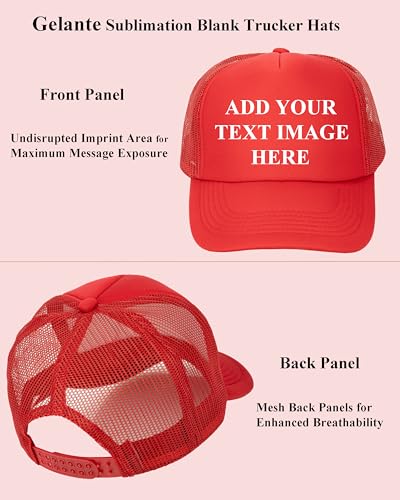 Image of Gelante Sublimation Blank Trucker Hats - Polyester Foam Mesh Snapback Baseball Cap