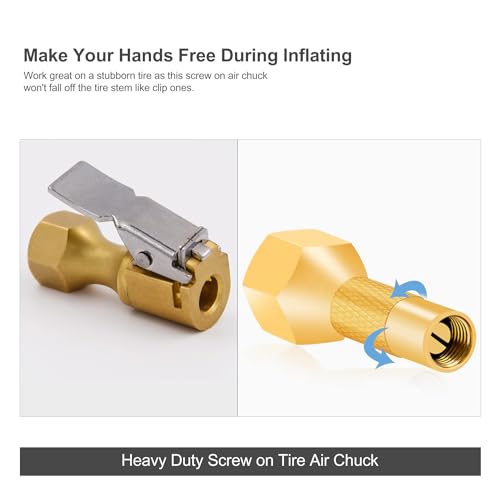 MACHSWON 2 Pcs Air Chuck Screw on Air Chuck Tire Inflator Nozzle for Tire Inflator Gauge Compressor Accessories Twist-on Chucks 1/4" FNPT Open Flow - Image 3