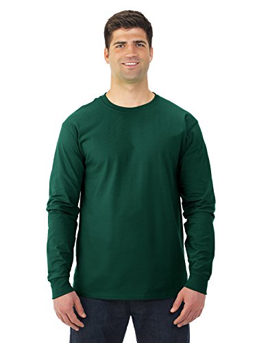 Image of Fruit of the Loom 5 Oz, 100% Heavy Cotton HD Long-Sleeve T-Shirt - Forest Green New - 2XL