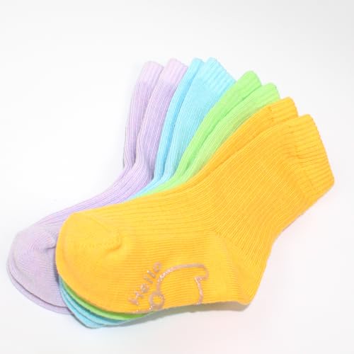 COCOBDOROTHY Melan Pearl Crew Socks for Kids – 4 Pairs Non-Slip, Comfortable, Durable, Made in Korea, Gift Set, Cute Designs3