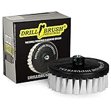 Carpet Cleaner Scrub Brush for Polisher - 7 Inch Soft White Drillbrush with 5/8 x 11 Threaded Hub for Rotary Polisher Machine - Large Car Buffer Brush - Large Carpet Scrubber - Drill Adapter Included