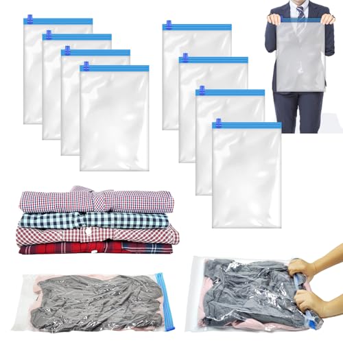 VORHOT 8 Pezzi Sacchetti Sottovuoto Vestiti Viaggio, Sacchi Sottovuoto da Viaggio per Valigia,...