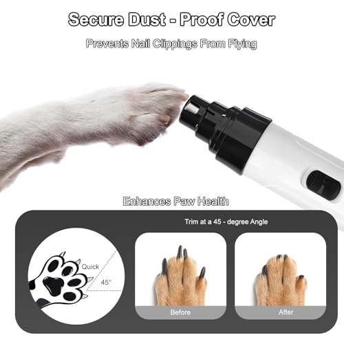 Dog Nail Grinders Silent - 2 Speed Pet Friendly Electric Dog Nail Trimmer, USB Charging Fully Automatic Painless Groom Pro for Most Cats, Dogs, Pets 0716 - Image 4