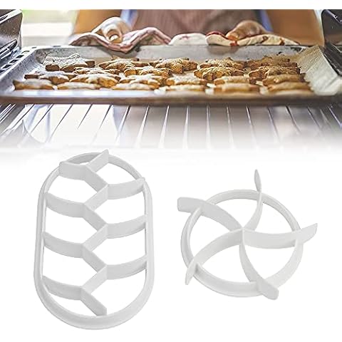 GIRAFEDA 2 Stück Brötchenstempel Set Brötchen Ausstecher Kunststoff Weiß Teigpressform Brotform Brötchendrücker DIY Teig Keks Presse Backen Semmelstempel Cover
