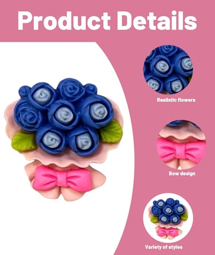 Image of 6PCS Mini Flower Vase Fridge Magnet, Decorative Rose Magnets for Refrigerator, Stylish Mini Fridge Decor for Kitchen, Office, Home, Gift