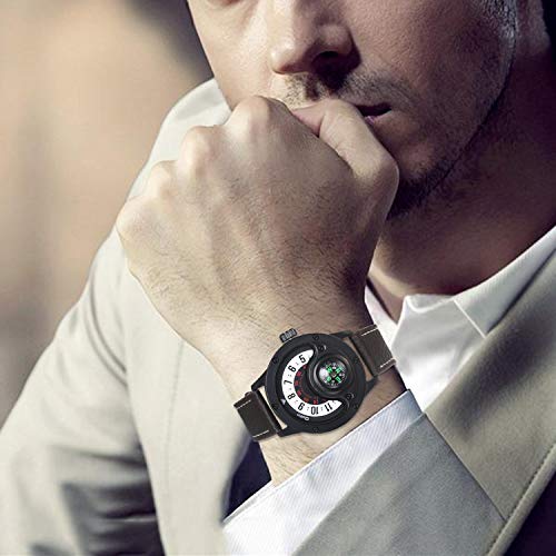 Uhr mit Kompass von JewelryWe Herrenuhr Analog Quarz