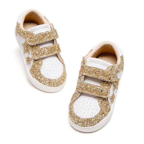 Otter MOMO Girls Sneakers Little Girls Magic Paste Shoes Glitter Sneakers Toddler