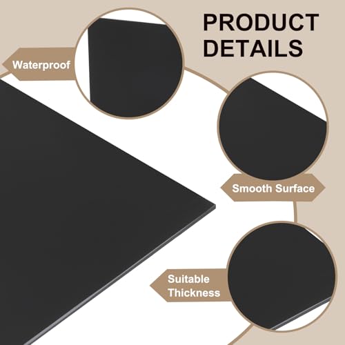 Image of MECCANIXITY UHMW Sheets, Hard Ultra High Molecular Weight Polyethylene Sheets Plastic Sheet, 6 inch x 10 inch x 1 /10, Black