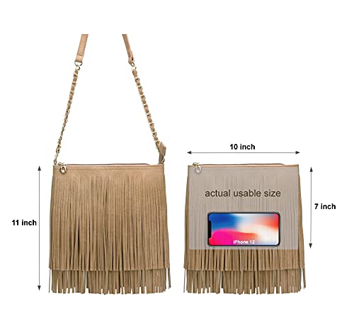 Solene Fringe Crossbody Shoulder Bag with Strap, Tassel Messenger bag, Country Style Western Fringe Purse for Women4