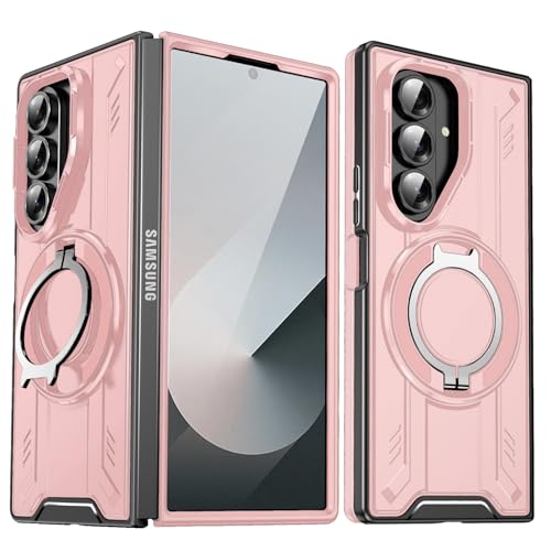 Coque Samsung Galaxy Z Fold 7 rose magnétique avec support intégré