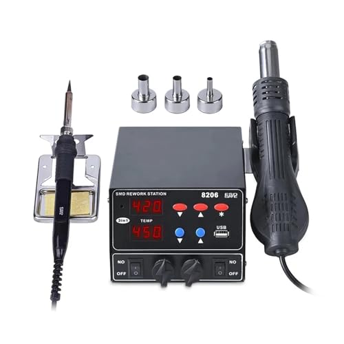 8206 SMD 800W ͂񂾕tXe[V NCbNq[g 3 in 1 q[gK USBC^[tF[X LEDfBXvC ͂񂾂 BGA[NnڃXe[V(8206 KIT1)