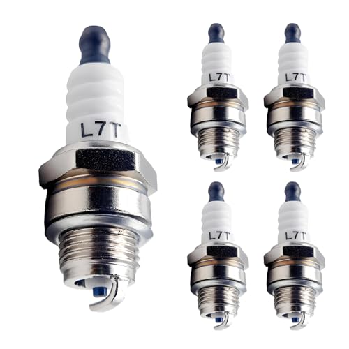 Ztolbriy 5 Piezas Bujía L7T Universal Repuesto para NGK BPMR7A, BOSCH WSR6F, WSR5F y Más Tipos, Adecuada para Cortacésped, Motosierras, Desbrozadoras y Motores de 2 Tiempos