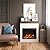 Ameriwood Home Mateo 30 Inch Electric Fireplace with Mantel, Replaceable Fireplace Insert Heater, Freestanding, Remote Control, Timer, Realistic Log and Flame Effect, Ivory Oak