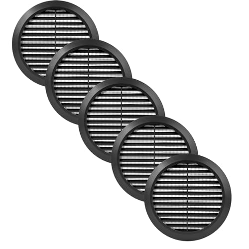 Éviter les insectes dans la ventilation avec la grille d'aération ronde noire 15,2 cm