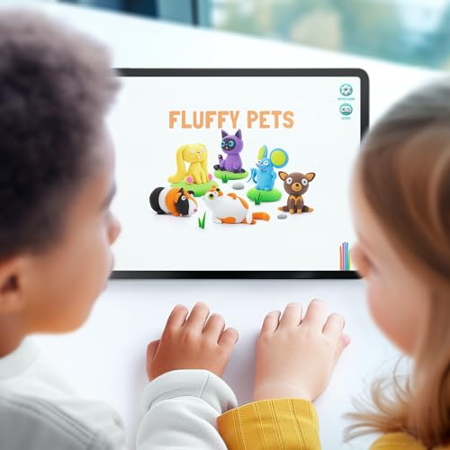 Hey Clay Fluffy Pets – Claymate Meerschweinchen – bunte Modelliermasse, lufttrocknender Ton für Kinder, lufttrocknender Ton-Set, 3 Dosen mit lustiger, interaktiver App