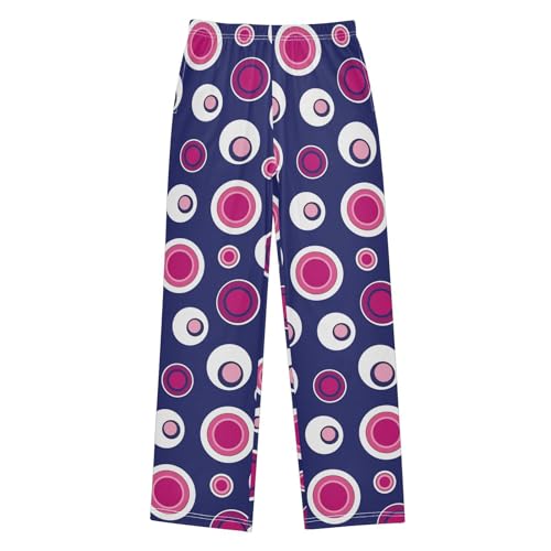 ZZKKO Pink Blue Polka Dot Boys Pants for Kids Jogger Pants with Pockets S-XL