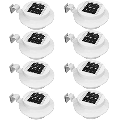 ZABY Lampes Solaires pour Gouttières, Lot de 8 du Crépuscule à L'aube de Éclairage de Clôture à LED - Éclairage Solaire Étanche de Décoration de...
