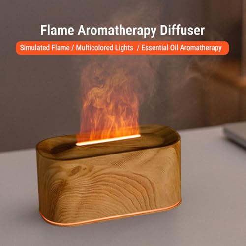 Difusor de aromas eléctrico 220ml con efecto llama y luz USB miniatura 3