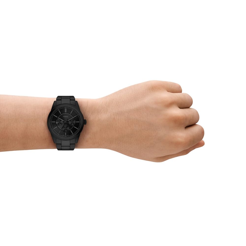 Fossil Pearson Uhr für Herren, Quarz Multifunktionswerk mit Edelstahl oder Lederarmband