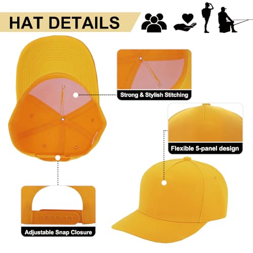 Image of 5-Panel Baseball Cap for Workouts, Hiking, Outdoor Sports, Customizable DIY Design, All-Season Comfort Fit, Adjustable