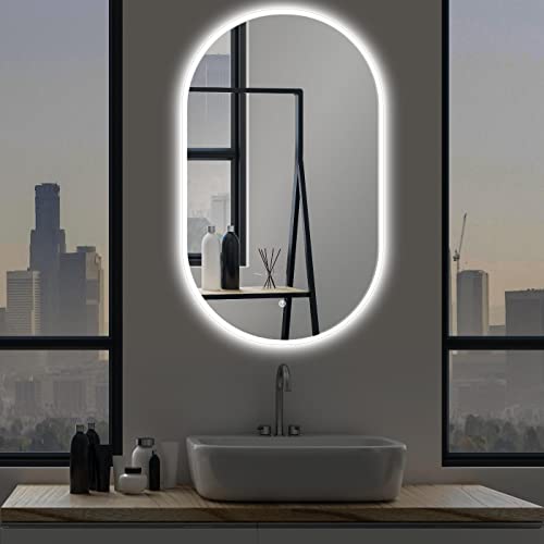 SOGOO® Miroir Salle de Bains avec Éclairage LED 80x60cm, Miroir Anti Buée, Lumière Blanc Naturelle 6500K (Modèle A 80x60 avec Anti Buée et Horloge)