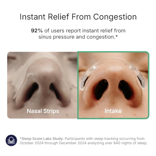 Image of Intake Breathing - Magnetic Nasal Strips Starter Kit | Reusable Band + Tabs | Nasal Strips for Sleep, Snoring, Breathing & Sports | Stronger Lift Than Traditional Nose Strips | 4 Sizes, 30 Tabs, Clear