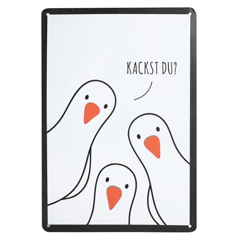 XRVRILE Badezimmer Wanddeko Metall Lustiges Bild mit Möwe Spruch Moderne WC Bilder für Toilette Bilder Bad im Format 20x30 cm