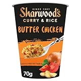 Sharwood's Curry Rice Pot 70g – Instant Indian Style Rice Meal Pot, Ready in 5 Minutes, Quick Lunch Snack, Easy Hot Rice Cup for Work, Travel & Home (Butter Chicken)