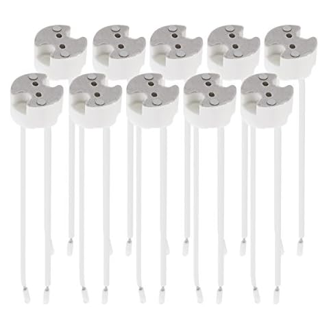 kwmobile GU5.3 Lamp Holder Sockets - Set of 10 MR16 Lampholder Socket Connectors - 12V for Halogen and LED Lamps, Lights and Ceiling Lighting Cover