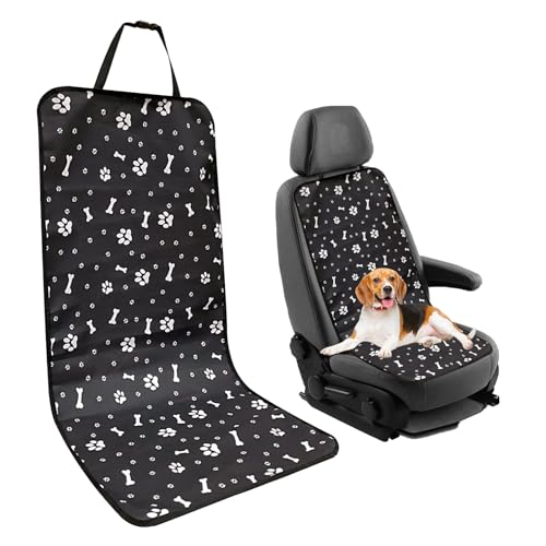 Eophmi 1 Pcs Dog Front Car Seat Cover for Dogs,Waterproof Dog Car Seat Cover Front Passenger,Dog Car Seat Protector,Car Dog Seat Cover for Pet Universal Fits Cars Trucks and Suvs (Black)