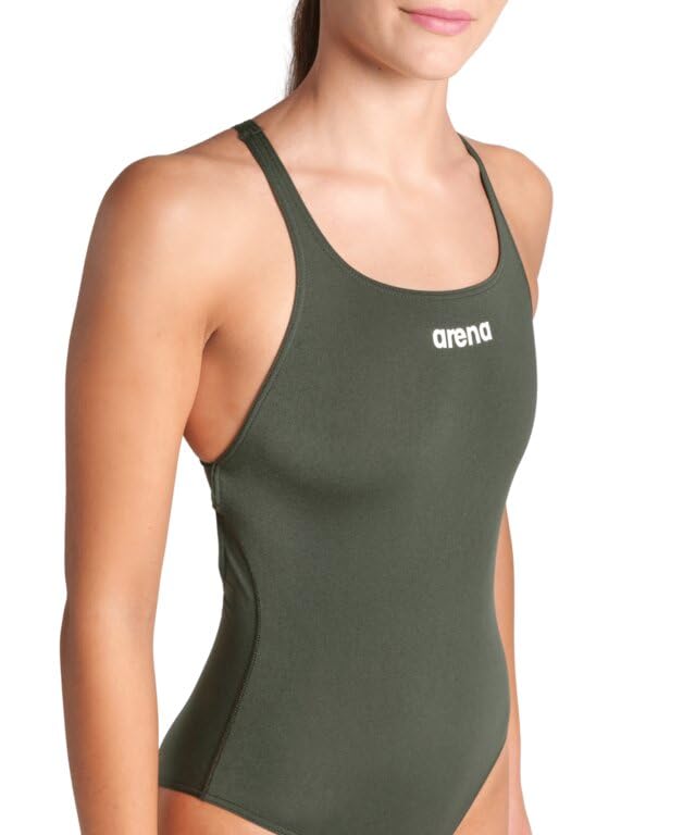 ARENA Costume Nuoto Donna Intero Piscina Solid Woman Swimsuit Verde Taglia 40 ITA