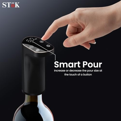 Image of SToK (ST-AD01) Smart Alcohol Dispenser and Wine Aerator, Peg Measurer Dispenses 1-999ML with Instant Wine Aeration and Self Cleaning
