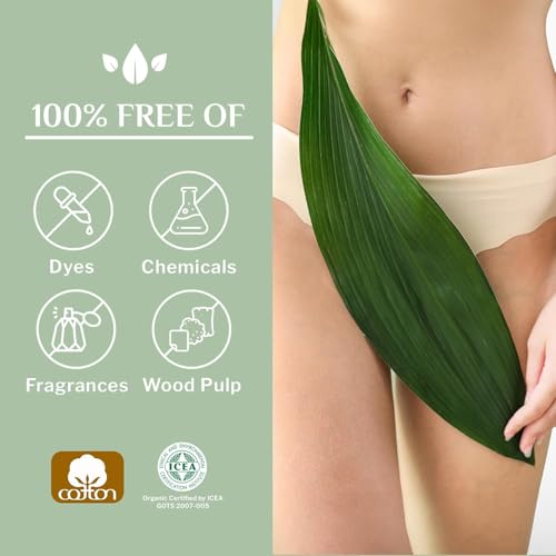 Image of Organyc 100% Certified Organic Cotton Inside and Out 2 in 1 Panty Liners for Women Fits Thong or Regular Underwear, Light Flow, 20 Count, 6 Packs (6)
