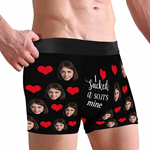 InterestPrint Custom Face Boxer Briefs, It's Yours Black Funny Boxer Briefs for Valentine's Day3